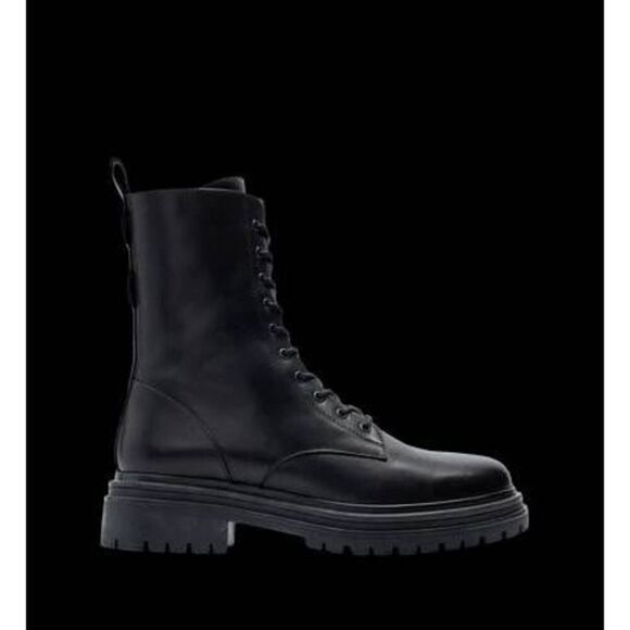 BARED FOOTWEAR PIPRA CHUNKY MOTO BOOTS BLACK LEATHER WOMENS EU 35 US 5 5.5 NEW - Picture 4 of 7